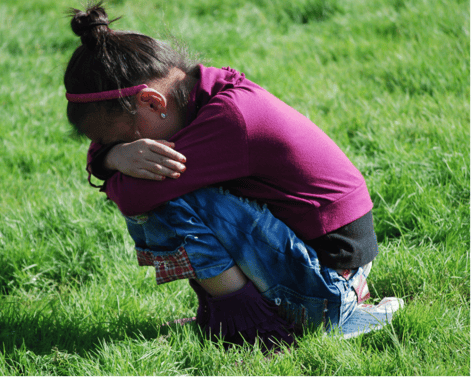 Autistic girl following routines